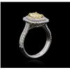 Image 3 : 18KT Two-Tone Gold 2.35ctw Fancy Yellow Diamond Ring