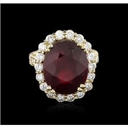 14KT Yellow Gold 13.57ct Ruby and Diamond Ring