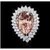 Image 1 : 14KT White Gold 11.47ct Morganite and Diamond Ring