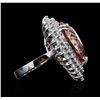 Image 3 : 14KT White Gold 11.47ct Morganite and Diamond Ring