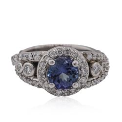 14KT White Gold 1.45ct Tanzanite and Diamond Ring