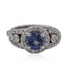 Image 1 : 14KT White Gold 1.45ct Tanzanite and Diamond Ring