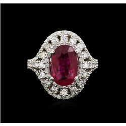 14KT White Gold 2.67ct Ruby and Diamond Ring