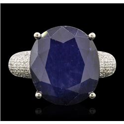 14KT White Gold 17.02ct Sapphire and Diamond Ring