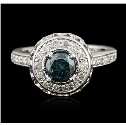 14KT White Gold 1.57ctw Blue Diamond Ring