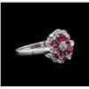 Image 2 : 14KT White Gold 1.06ctw Ruby and Diamond Ring