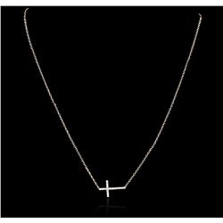 14KT Rose Gold 0.32ctw Diamond Cross Necklace