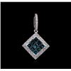Image 1 : 14KT White Gold 0.96ctw Blue Diamond Pendant