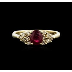 14KT Yellow Gold 0.75ct Ruby and Diamond Ring