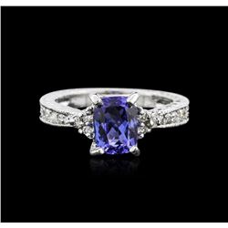 14KT White Gold 1.32ct Tanzanite and Diamond Ring