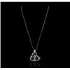 Image 2 : 14KT White Gold 0.60ctw Diamond Pendant With Chain