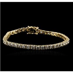 14KT Yellow Gold 5.01ctw Diamond Tennis Bracelet