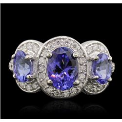 14KT White Gold 2.75ctw Tanzanite and Diamond Ring