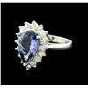 Image 2 : 14KT White Gold 4.50ct Tanzanite and Diamond Ring