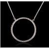 Image 2 : 18KT White Gold 1.00ctw Diamond Pendant With Chain