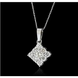 14KT White Gold 0.54ctw Diamond Pendant With Chain