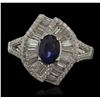 Image 1 : 14KT White Gold 1.01ct Sapphire and Diamond Ring