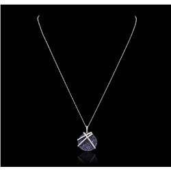 14KT White Gold 0.18ctw Diamond Pendant With Chain