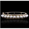 Image 1 : 14KT Yellow Gold Pearl Bangle