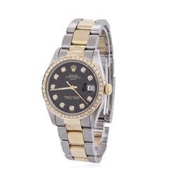 Rolex Two-Tone Diamond Date Vintage Men's Watch