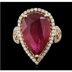 14KT Yellow Gold 8.67ct Ruby and Diamond Ring