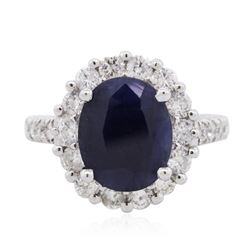 18KT White Gold 3.84ct Sapphire and Diamond Ring