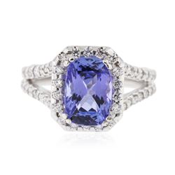 14KT White Gold 2.24ct Tanzanite and Diamond Ring