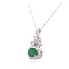 Image 4 : 14KT White Gold 4.46ct Emerald and Diamond Pendant With Chain
