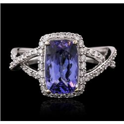 14KT White Gold 1.97ct Tanzanite and Diamond Ring