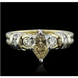 14KT Yellow Gold 1.38ctw Pear Cut Diamond Ring