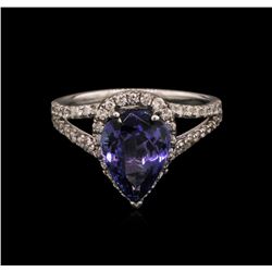 2.57ct Tanzanite and Diamond Ring - 14KT White Gold