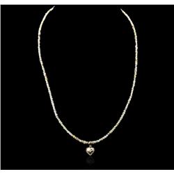 14KT Yellow Gold 21.73ctw Rough Diamond Necklace With Charm