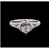 Image 1 : 0.86ct Spinel and Diamond Ring - 18KT White Gold