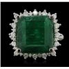 Image 2 : 14KT White Gold 8.82ct Emerald and Diamond Ring
