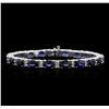 Image 1 : 14KT White Gold 16.15ctw Sapphire and Diamond Bracelet
