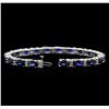 Image 3 : 14KT White Gold 16.15ctw Sapphire and Diamond Bracelet