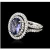 Image 2 : 14KT White Gold 1.92ct Tanzanite and Diamond Ring