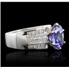 Image 2 : 14KT White Gold 3.96ct Tanzanite and Diamond Ring