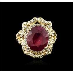 14KT Yellow Gold 8.01ct Ruby and Diamond Ring