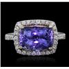 Image 1 : 14KT Two-Tone Gold 4.29ct Tanzanite and Diamond Ring