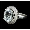 Image 2 : 14KT White Gold 4.83ct Aquamarine and Diamond Ring