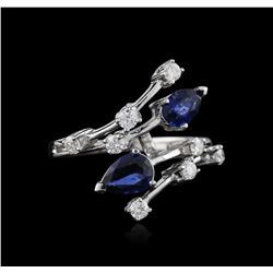 14KT White Gold 2.00ctw Sapphire and Diamond Ring