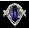 Image 1 : 14KT White Gold 7.14ct Tanzanite and Diamond Ring