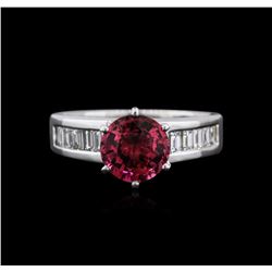 Platinum 1.86ct Tourmaline and Diamond Ring