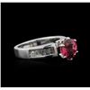 Image 2 : Platinum 1.86ct Tourmaline and Diamond Ring