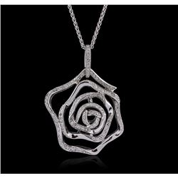 14KT White Gold 0.94ctw Diamond Pendant With Chain