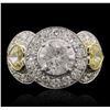 Image 1 : Platinum and 18KT Two-Tone Gold 5.15ctw Diamond Ring