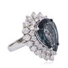 Image 2 : 14KT White Gold 12.42ct Topaz and Diamond Ring