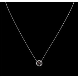 1.00ct Rhodolite Garnet and Diamond Pendant With Chain - 14KT White Gold