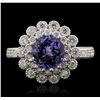 Image 1 : 14KT White Gold 2.01ct Tanzanite and Diamond Ring